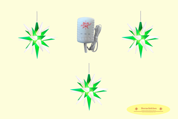 Sterne-Set A1e weiß/grün