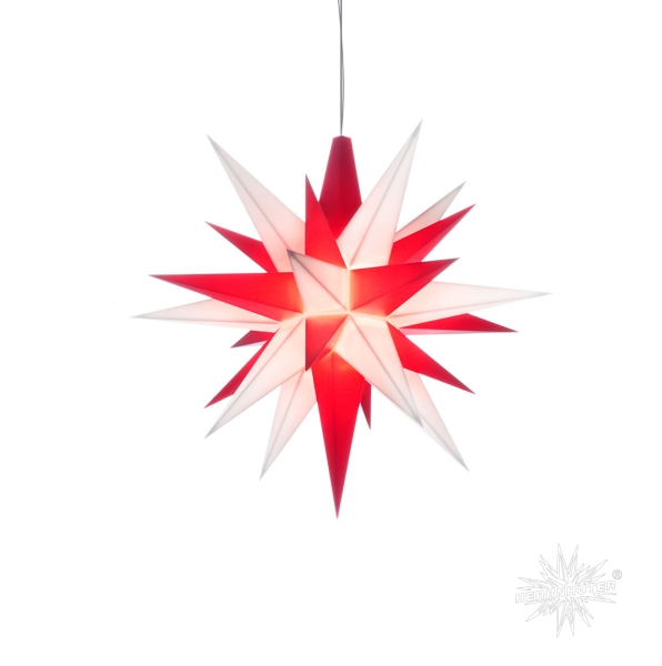 Stern A1e, 13 cm, weiß/rot