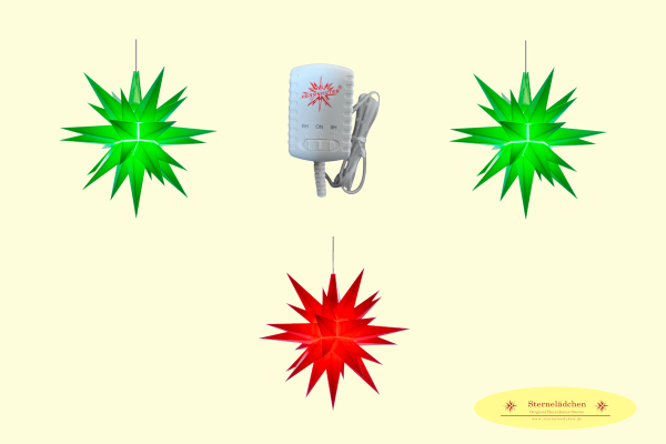 Sterne-Set A1e grün/rot/grün