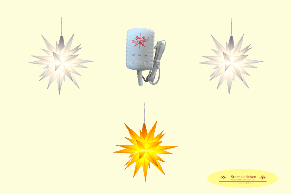 Sterne-Set A1e weiß/gelb/weiß