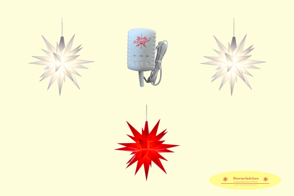 Sterne-Set A1e weiß/rot/weiß