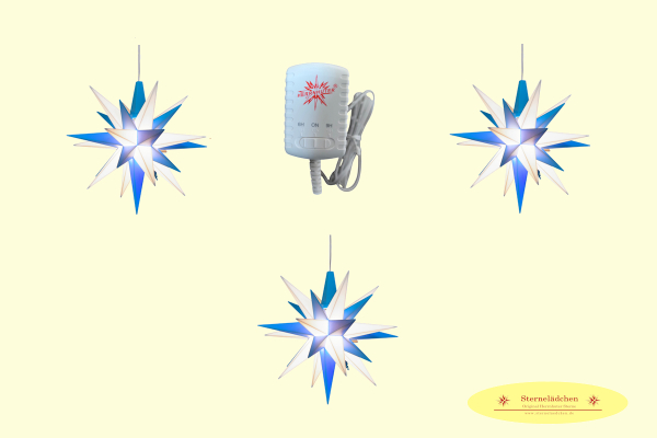 Sterne-Set A1e weiß/blau