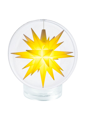 Herrnhuter Miniaturstern gelb in Acrylkugel