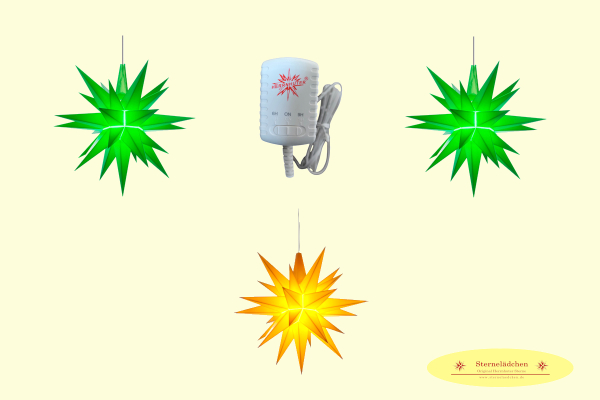 Sterne-Set A1e grün/gelb/grün