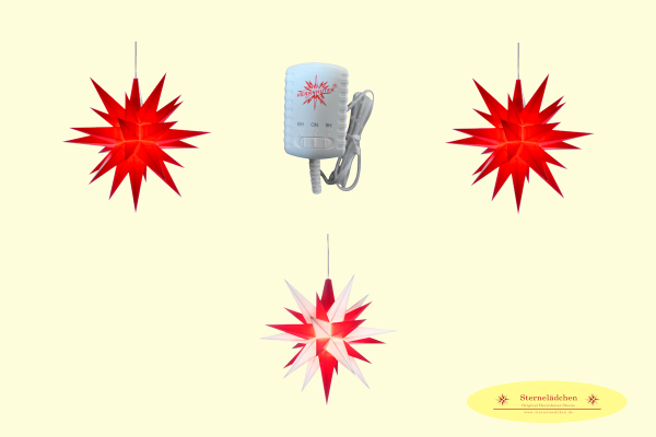Sterne-Set A1e rot/weiß-rot/rot
