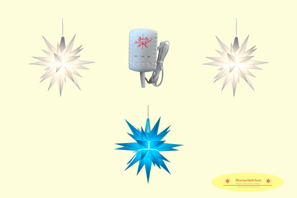 Sterne-Set A1e weiß/blau/weiß