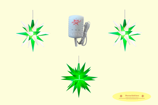 Sterne-Set A1e weiß-grün/grün/weiß-grün
