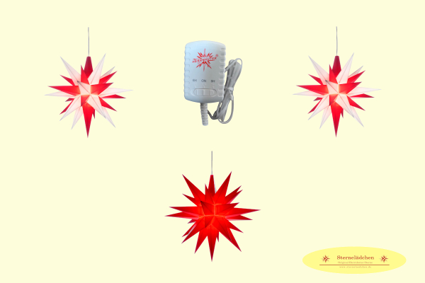 Sterne-Set A1e weiß-rot/rot/weiß-rot