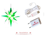 Herrnhuter Stern A1e weiß/grün + USB
